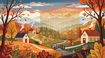 November 2026 Calendar HD wallpaper