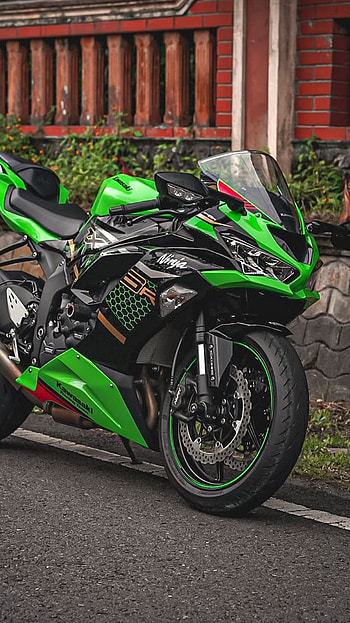 Ninja Bike, Green Ninja, Bike HD phone wallpaper