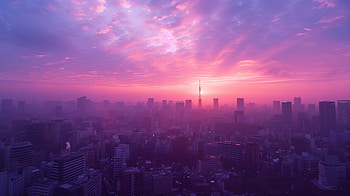Majestic Tokyo Skyline at Dusk, Tokyo HD wallpaper