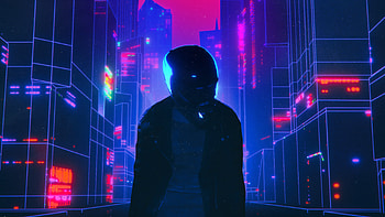 Biker Retrowave, biker, retrowave, artist, artwork, digital-art, behance HD wallpaper