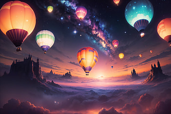 The Whimsical Balloon Caravan, air-balloon, artist, artwork, digital-art, deviantart HD wallpaper