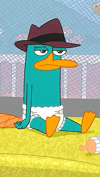Perry diapered, Nanny-Inator, perry the platypus, phineas and ferb, diaper HD phone wallpaper