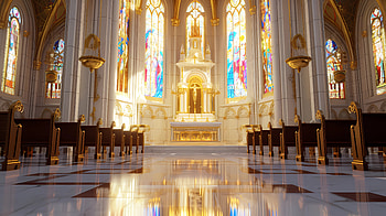 Marble church interior with gold, church, Faith, religion, architecture, gold HD wallpaper