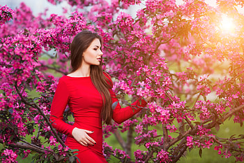 Girls With Flowers , girls, model, flowers HD wallpaper