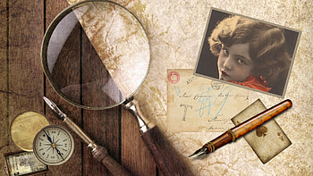 Try to Forget, compass, firefox persona, magnifying glass, paper, parchment, ace of spades, woman, playing card, old, antique, , pen, vintage HD wallpaper