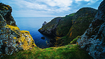 The coastline of St. Abb's Head St. Abb's, Scotland, UK, coats, sea, clouds, sky, rocks HD wallpaper