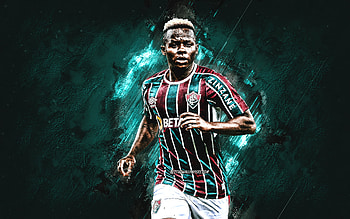 Juan Cazares, Fluminense, Ecuadorian footballer, midfielder, portrait, Serie A, Brazil, green stone background, football, grunge art HD wallpaper