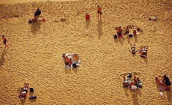 summer beach, sun bathin, summer, sand, baech HD wallpaper