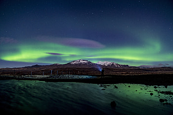 Winter, Nature, Mountains, Night, Snow, Silhouette, Starry Sky, Northern Lights, Aurora Borealis, Aurora HD wallpaper