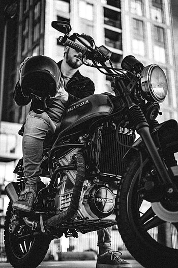 Honda, Motorcycles, Bw, Chb, Helmet, Motorcycle, Bike, Biker, Honda Cx500 HD phone wallpaper
