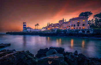 Lighthouse at Sunset, nature, sky, sunset, Lighthouse HD wallpaper