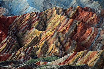 Cool mountain rocks, rainbow, striped, nature, beautiful, rocks, mountain HD wallpaper