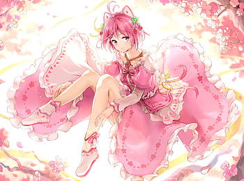 Shiro in pink anime dress Youtuber hololive, pink anime dress, Shiro in, anime, Youtuber hololive HD wallpaper
