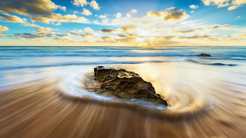 A receding wave, Mornington Peninsular, Australia, clouds, sea, sky, sunset, landscape HD wallpaper