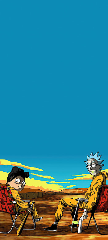 Breaking Bad , sky, Rick and Morty, morty, art, blue, breaking bad, cartoon, drawing, rick, , anime HD phone wallpaper
