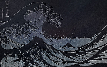 Waves, Japanese artwork, Sea HD wallpaper