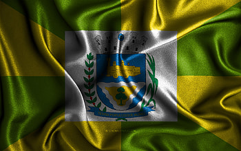 Ourinhos flag, , silk wavy flags, brazilian cities, Day of Ourinhos, Flag of Ourinhos, fabric flags, 3D art, Ourinhos, cities of Brazil, Ourinhos 3D flag HD wallpaper