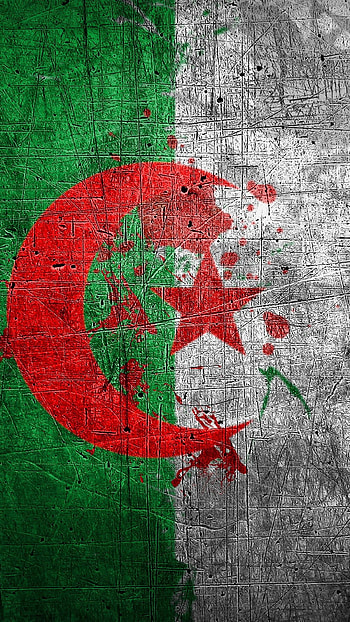 Flag of Algeria background HD phone wallpaper