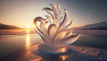 Icy Elegance: Majestic Ice Sculpture, ice sculpture, winter, nature, frozen lake HD wallpaper