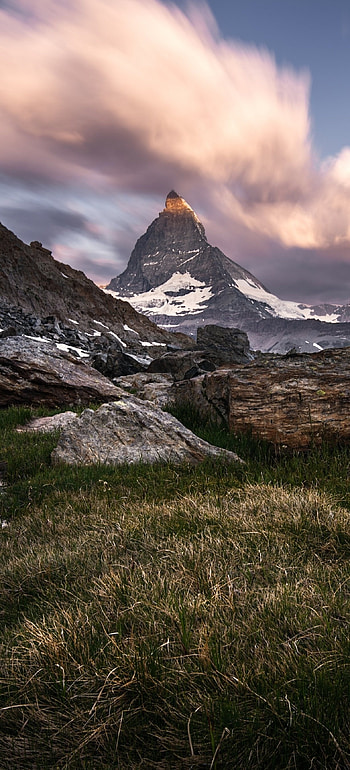 Earth's Matterhorn, Natural marvel, Geological wonder, Breathtaking peak HD phone wallpaper