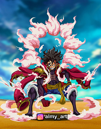 Monkey D LuFFY Gear 5, art, cartoon HD phone wallpaper