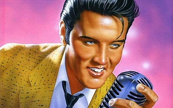 Elvis Presley, golden, art, man, singer, pink, digital, yellow, actor HD wallpaper