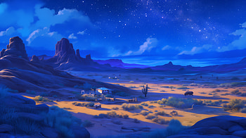 Blue Desert Dreams: A Stunning Anime, Anime, desert, anime landscape, blue anime, dune HD wallpaper