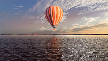 Air sports, Hot air balloon outdoor, Sport lake, N/A HD wallpaper