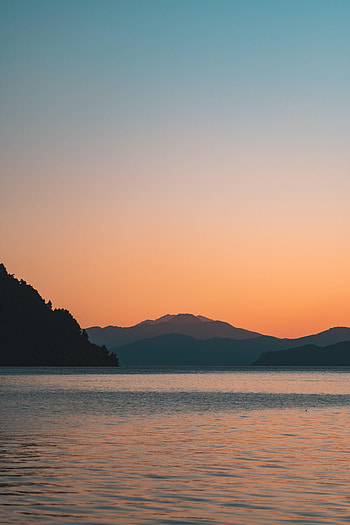 Landscape, Nature, Water, Sunset, Mountain HD phone wallpaper