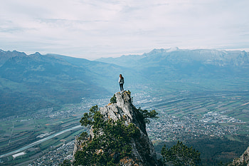 Nature, Rock, Precipice, Break, Height, Girl HD wallpaper
