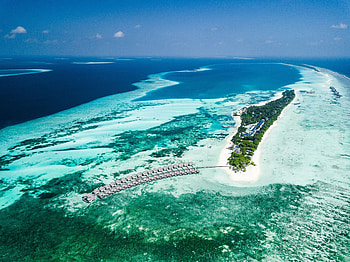 Nature, View From Above, Ocean, Tropics, Bungalow HD wallpaper