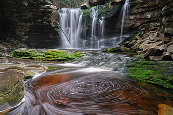 Elakala Waterfall, waterfall, pool, nature, usa HD wallpaper