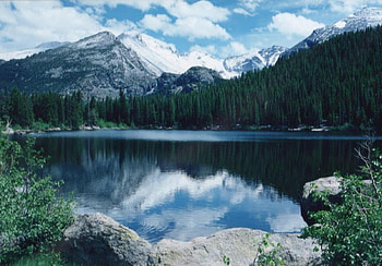 Lake, trees, sky, nature HD wallpaper