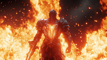 Inferno Knight — Fantasy Warrior in Flames ( Quad ), warrior, fantasy, fire, fantasy warrior HD wallpaper