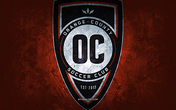 Orange County SC, American soccer team, orange background, Orange County SC logo, grunge art, USL, soccer, Orange County SC emblem HD wallpaper