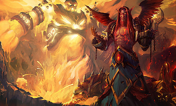 Elf and Fire Elements, world, elf fantasy, wow, warcraft HD wallpaper