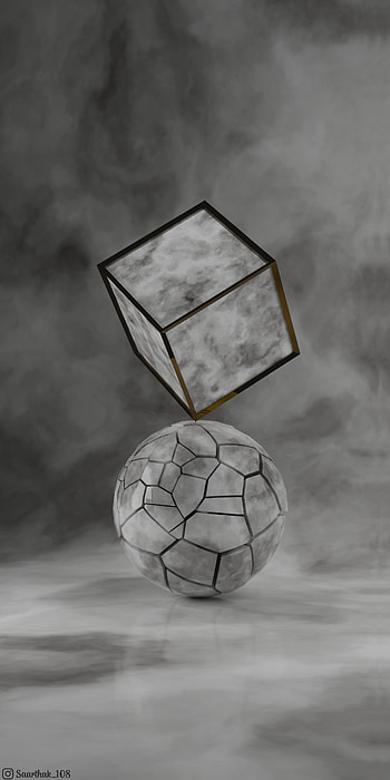 Broken Sphere, 3d, marble, white, cool, design, Trend, winter, abstract, shatter, 3d art HD phone wallpaper
