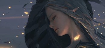 Dreaming, night, dremaing, woods, cute, beautiful, long hair, fireflies, elf, tree, woman, lady, abstract, pretty, light, white hair, female HD wallpaper