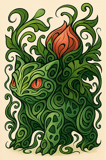 Ivysaur Swirl: Bold Botanical Pokémon , Bulbasaur (Pokémon), Pokemon, plant HD phone wallpaper