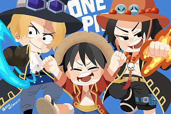 Portgas D. Ace, Sabo & Monkey D. Luffy — One Piece Quad Anime, Portgas D. Ace, Sabo (One Piece), Monkey D. Luffy, Anime, One Piece HD wallpaper