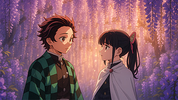 Tanjiro Kamado -Kanao Tsuyuri, Anime, Kanao Tsuyuri, Tanjiro Kamado, Demon Slayer: Kimetsu no Yaiba HD wallpaper
