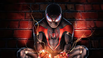 Spider-Man, Dark suit, Ultra HD wallpaper
