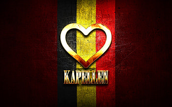 I Love Kapellen, belgian cities, golden inscription, Day of Kapellen, Belgium, golden heart, Kapellen with flag, Kapellen, Cities of Belgium, favorite cities, Love Kapellen HD wallpaper