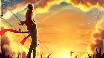 Anime Girl Boy Outdoor Powerlines , anime-girl, anime-boy, anime, artist, artwork, digital-art HD wallpaper
