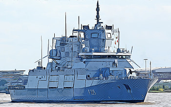 Rheinland-Pfalz, F225, , German frigate, vector art, Rheinland-Pfalz drawing, creative art, Rheinland-Pfalz art, vector drawing, abstract ships, ships drawings, German Navy, Rheinland-Pfalz F225, FGS Rheinland-Pfalz HD wallpaper