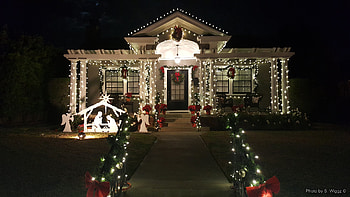 Christmas Lights at night, Home, Night, Lights, Christmas, California HD wallpaper