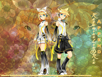 (APPEND)Kagamine Len & Rin, superstar, rin, cute, vocaloid, dress, abstract, vocaloids, twin, short hair, kagamine rin, blonde hair, male, female, kagamine len, sexy, len, twins, hot, girl, singer, kagamine, anime girl, boy, anime, yellow, idol, head HD wallpaper