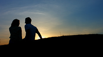 Love couple, Sunset, Sitting, Stock video HD wallpaper