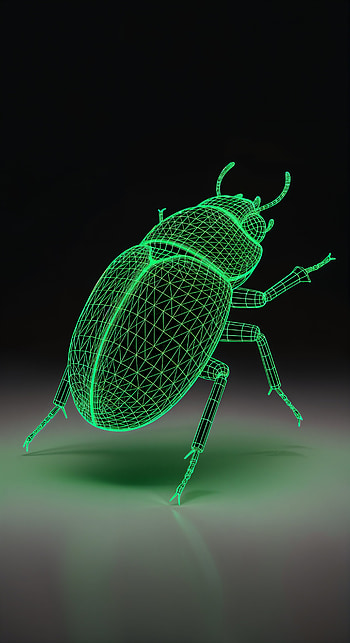 Neon Wireframe Beetle — , hologram HD phone wallpaper