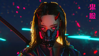 cyber, cyberpunk, anime girl HD wallpaper